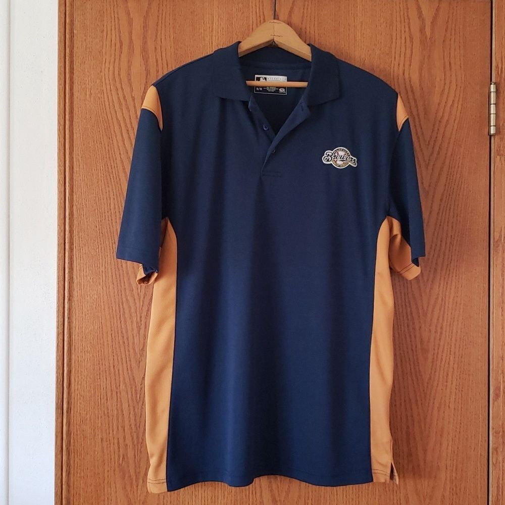 Milwaukee Brewers Dri-Fit Polo Shirt Sz M